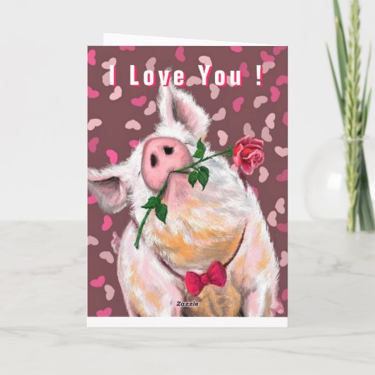 Carte de la Saint-Valentin drôle de Gentleman Pig (Dos)