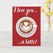 Carte de la Saint-Valentin drôle de latte pour l'a (Fleur jaune)