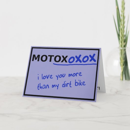 Carte de la Saint-Valentin drôle de moto cross Dir (Devant)