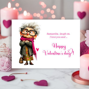 Carte de la Saint-Valentin drôle de vieille dame e
