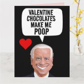 CARTE DE LA SAINT-VALENTIN DRÔLE JOE BIDEN CACA (Fleur jaune)