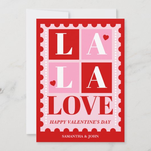 Carte de la Saint-Valentin drôle La La Love (Devant)