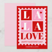 Carte de la Saint-Valentin drôle La La Love (Devant / Derrière)