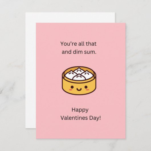 Carte de la Saint-Valentin drôle pour Dim Sum (Devant / Derrière)
