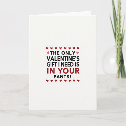 Carte de la Saint-Valentin drôle pour pantalon (Devant)