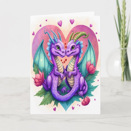Carte de la Saint-Valentin du couple de dragons vi (Devant)