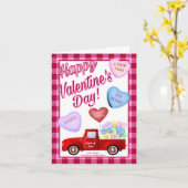 Carte de la Saint-Valentin du petit camion rouge (Fleur jaune)