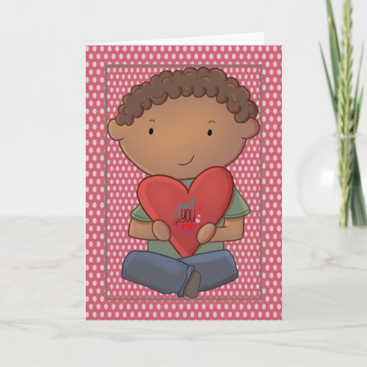 Carte de la Saint-Valentin d'un jeune garçon à sa (Devant)