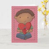 Carte de la Saint-Valentin d'un jeune garçon à sa (Fleur jaune)
