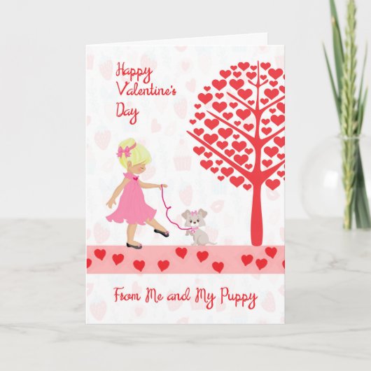 Carte de la Saint-Valentin d'une enfant fille à un (Devant)