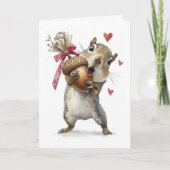 Carte de la Saint-Valentin écureuil mignon avec gl (Devant)