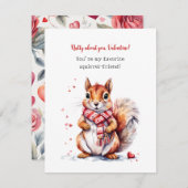 Carte de la Saint-Valentin Écureuil Mignon pour En (Devant / Derrière)