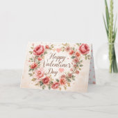 Carte de la Saint-Valentin Élégante à Motif Floral (Devant)