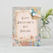 Carte de la Saint-Valentin Élégante Fleurie Vintag (Debout devant)