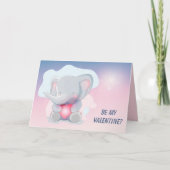 Carte de la Saint-Valentin éléphant bébé mignon (Devant)