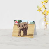 Carte de la Saint-Valentin éléphant mignon (Fleur jaune)