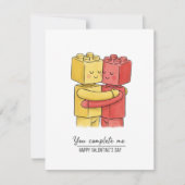 Carte de la Saint-Valentin en blocs de constructio (Devant)