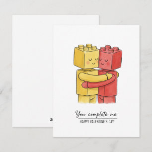 Carte de la Saint-Valentin en blocs de constructio