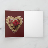 Carte de la Saint-Valentin en dentelle de rose rou (Intérieur)