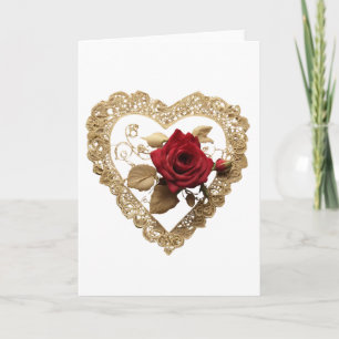 Carte de la Saint-Valentin en forme de cœur à la r