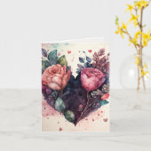 Carte de la Saint-Valentin en forme de cœur fleuri (Fleur jaune)