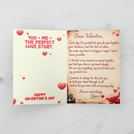 CARTE DE LA SAINT-VALENTIN ET DE MARIAGE (Intérieur)
