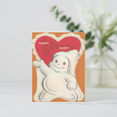 Carte de la Saint-Valentin fantôme Halloween Rétro (Debout devant)