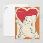 Carte de la Saint-Valentin fantôme Halloween Rétro (Devant / Derrière)