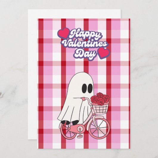Carte de la Saint-Valentin fantôme mignon (Devant / Derrière)