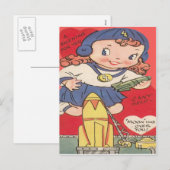Carte de la Saint-Valentin Fille de l'Espace Rétro (Devant / Derrière)