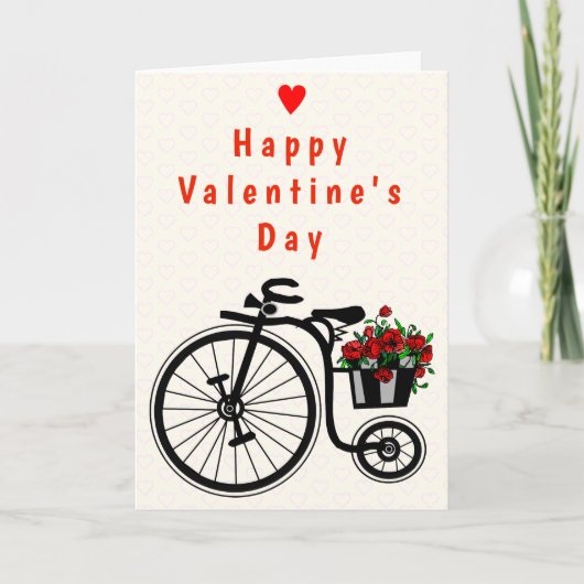 Carte de la Saint-Valentin Fleurs Vélo - Votre Tex (Devant)
