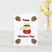 Carte de la Saint-Valentin Fondue de Fraises au Ch (Fleur jaune)