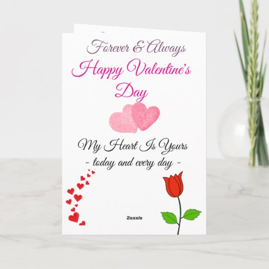 Carte de la Saint-Valentin Forever & Always – Joye (Dos)