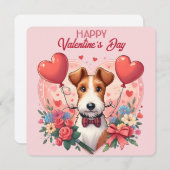 Carte de la Saint-Valentin - Fox Terrier 3 (Devant / Derrière)