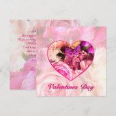 Carte de la Saint-Valentin Fuchsia Rose (Devant / Derrière)