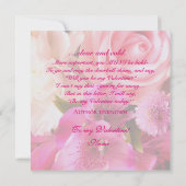 Carte de la Saint-Valentin Fuchsia Rose (Dos)