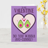 Carte de la Saint-Valentin Funny Avocado (Fleur jaune)