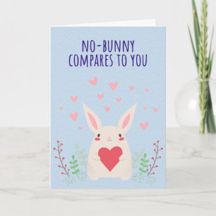 Carte de la Saint-Valentin Funny Bunny Rabbit