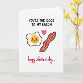 Carte de la Saint-Valentin Funny Eggs Bacon (Fleur jaune)