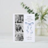 Carte de la Saint-Valentin Galentines au nœud bleu (Debout devant)