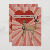 Carte de la Saint-Valentin GAZELLE & HIBOU (Devant / Derrière)