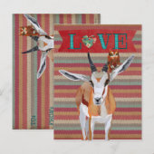 Carte de la Saint-Valentin GAZELLE & OWL (Devant / Derrière)