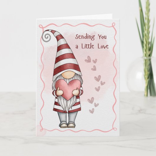 Carte de la Saint-Valentin Gnome Amour Romance Cœu (Devant)