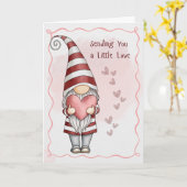 Carte de la Saint-Valentin Gnome Amour Romance Cœu (Fleur jaune)