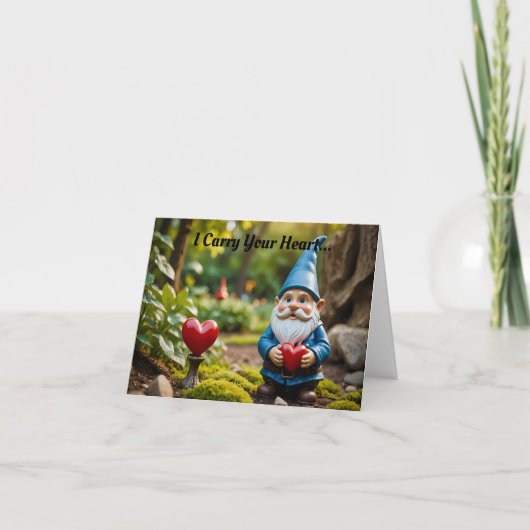 Carte de la Saint-Valentin Gnome avec cœur (Devant)