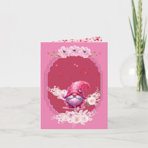 Carte de la Saint-Valentin gnome "Les roses sont r