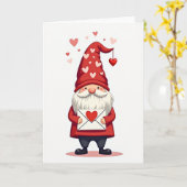 Carte de la Saint-Valentin Gnome Mignon (Fleur jaune)