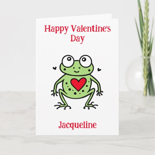 Carte de la Saint-Valentin grenouille drôle person (Devant)