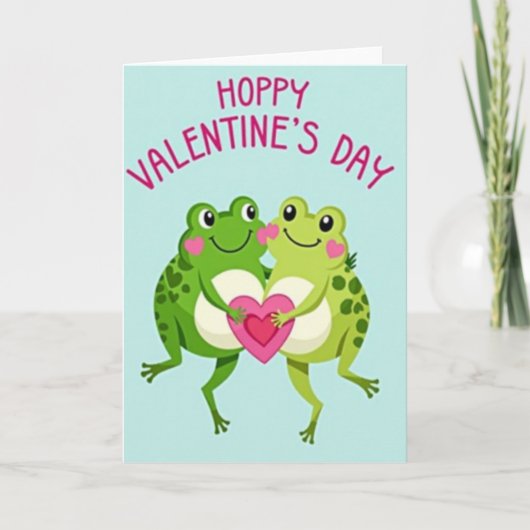 Carte de la Saint-Valentin Grenouille Joyeuse (Devant)