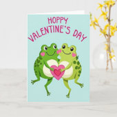 Carte de la Saint-Valentin Grenouille Joyeuse (Fleur jaune)